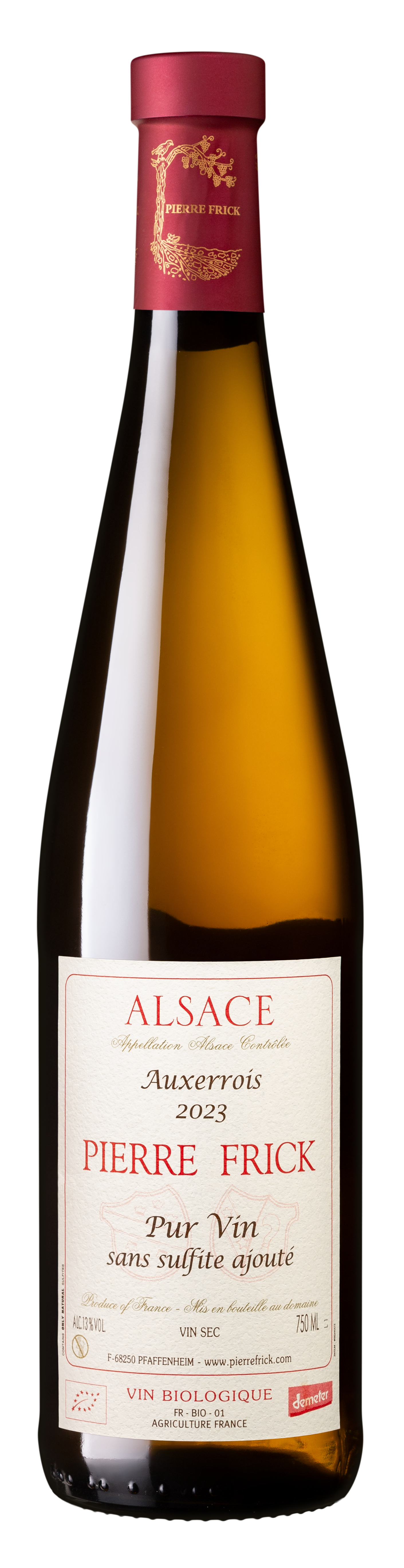 Étiquette AUXERROIS Pur Vin - sans sulfite ajouté