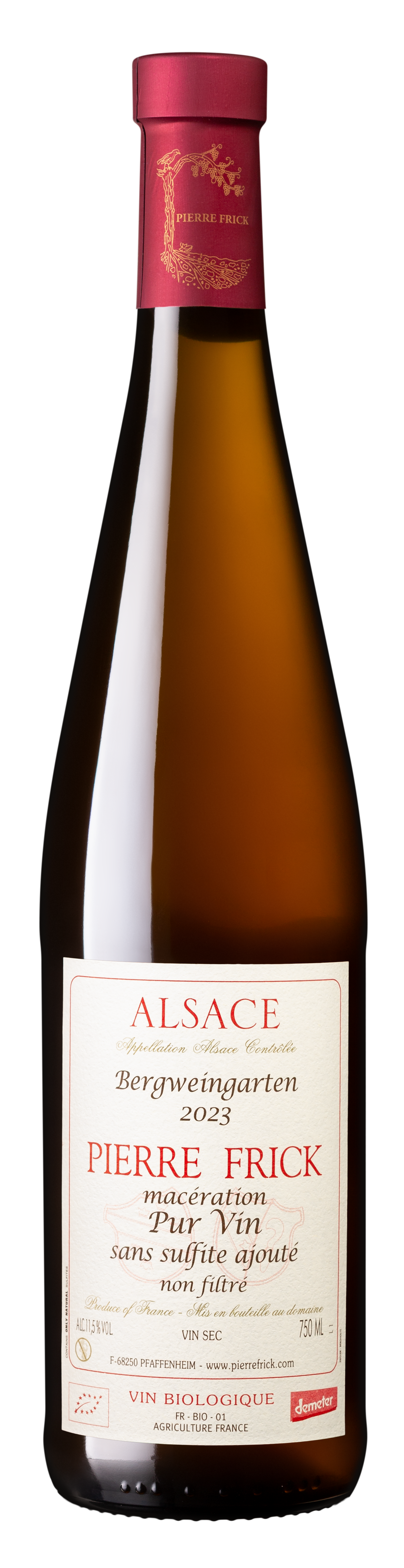 Étiquette BERGWEINGARTEN Pur Vin - sans sulfite ajouté