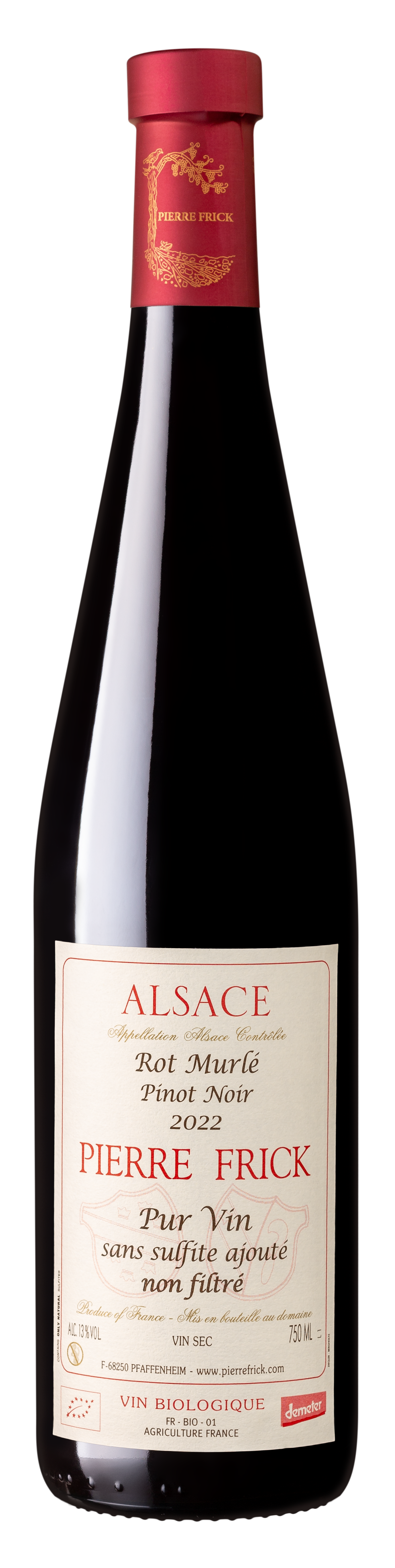 Étiquette PINOT NOIR ROT MURLE - Pur Vin - sans sulfite ajouté